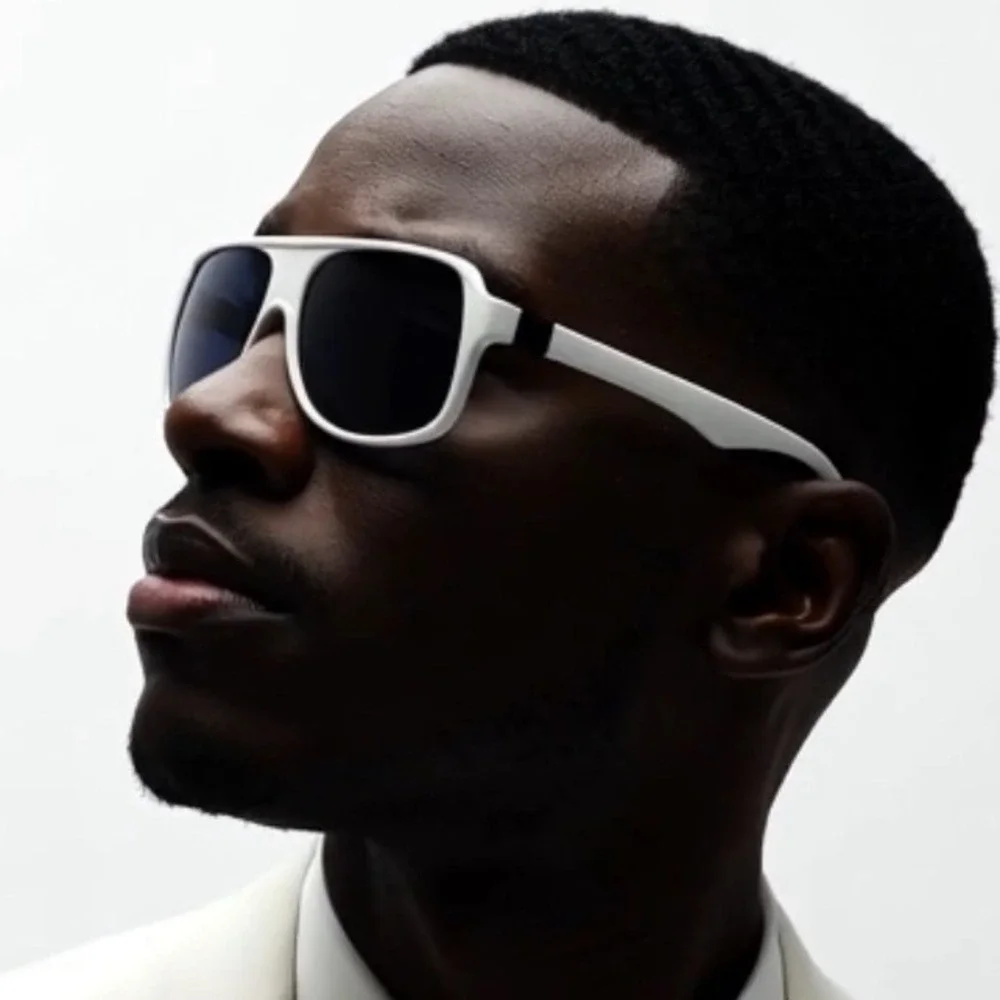 Men sunglasses White Frame UV400 Protection Driving Outdoor Sports Beach Lentes‎